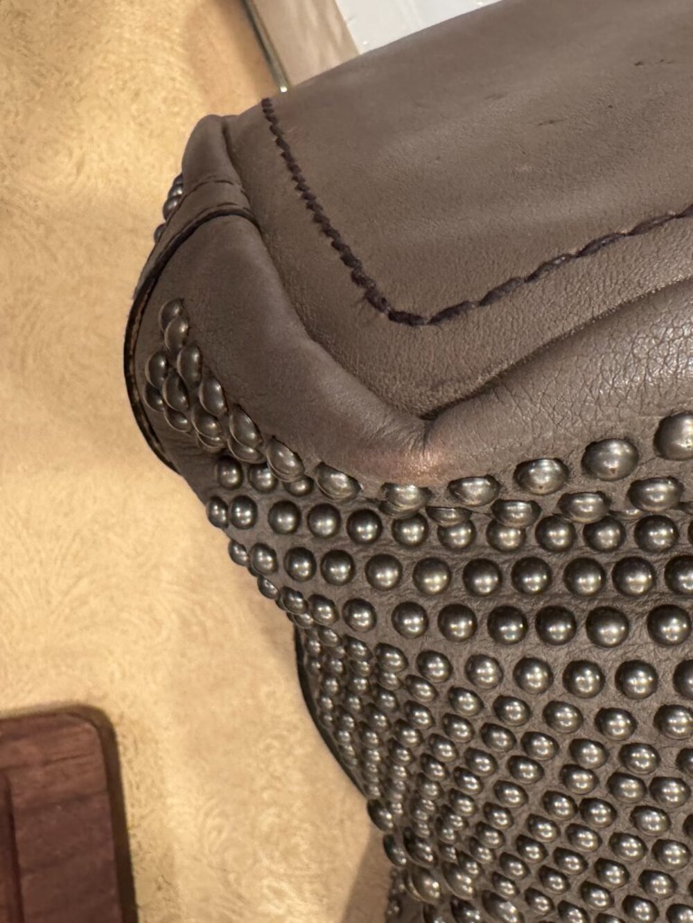 Bally Limited Release Macy Studded Leather Tote Grey Luxury - Picture 12 of 16